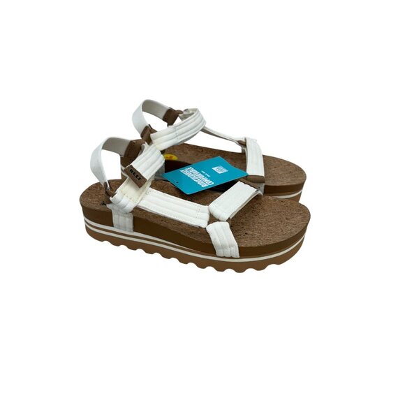 Reef Cushion Rem Hi Whisper White Cushion Adjust Sandals Shoes Womens size 7 NEW - Picture 1 of 7